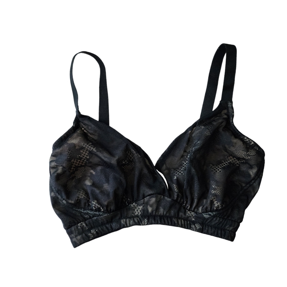 COSABELLA Black lace tee shirt bra no underwire/lining size small